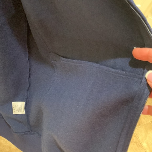 Sport-Tek size 2XL navy blue fleece zipper jacket with inside & Outside pockets. - Picture 14 of 15